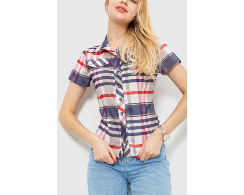 Сорочка жіноча в клітку, колір синьо-червоний, 230R061-11