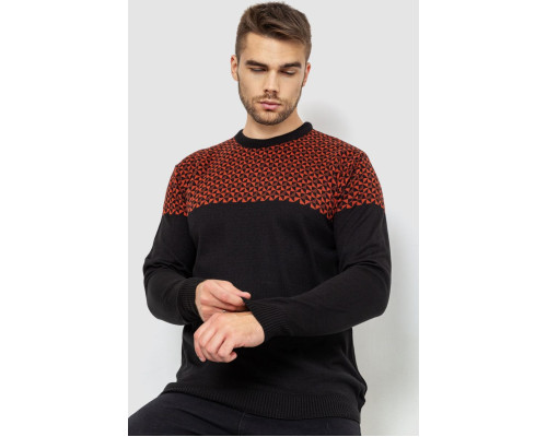 Светр чоловічий, колір чорно-теракотовий, 161R898