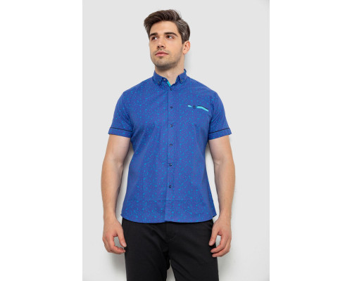 Сорочка чоловіча з принтом, колір синій, 214R3050