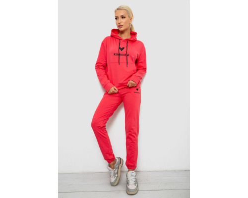 Спортивний костюм жіночий двонитка, колір кораловий, 214R1419-007