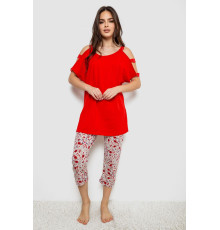Пижама женская с принтом, цвет красный, 243R1602-018