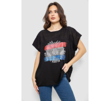 Футболка жіноча з принтом, колір чорний, 244RW532