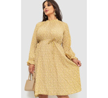 Сукня вільного крою шифонова, колір гірчичний, 204R701-1