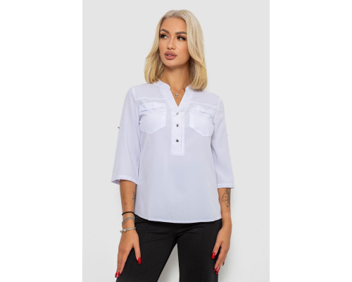 Блуза однотонная, цвет белый, 230R96