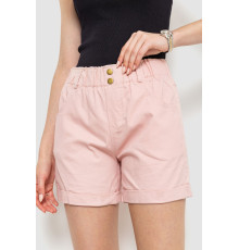 Шорти жіночі на резинці з манжетом, колір пудровий, 214R638 Шорти жіночі на резинці з манжетом, колір пудровий, 214R638