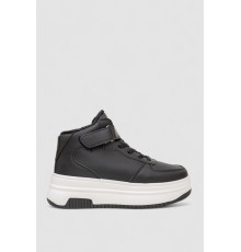 Кроссовки женские зимние на меху, цвет черно-белый, 248RAM02