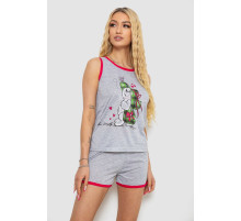 Пижама женская с принтом, цвет серо-малиновый, 238RB40