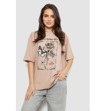 Футболка жіноча з принтом, колір бежевий, 244R2009