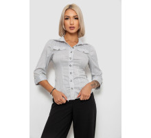 Сорочка класична в смужку, колір біло-сірий, 230R643-2