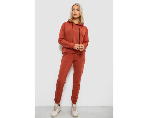 Спортивний костюм жіночий двонитка, колір теракотовий, 214R1419-002