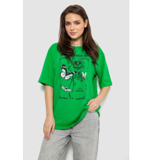Футболка жіноча з принтом, колір зелений, 244R2009