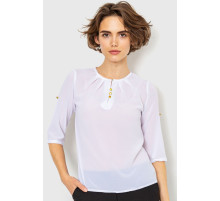 Блуза однотонна, колір білий, 230R1121-1