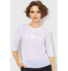 Блуза однотонна, колір білий, 230R1121-1