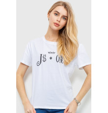 Футболка жіноча, колір білий, 198R022 Футболка жіноча, колір білий, 198R022