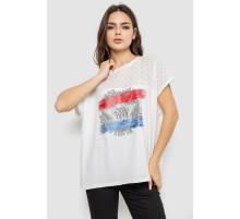 Футболка женская с принтом, цвет молочный, 244RW532