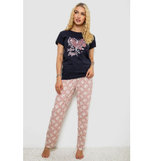Піжама жіноча з принтом, колір синій, 243R3697 Піжама жіноча з принтом, колір синій, 243R3697