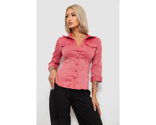 Рубашка классическая в полоску, цвет коралловый, 230R643