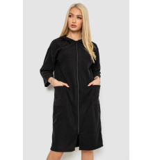 Халат жіночий на блискавці, колір чорний, 238R322