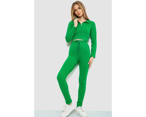 Костюм женский в рубчик, цвет зеленый, 244R14302