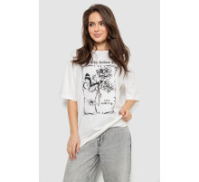 Футболка жіноча з принтом, колір молочний, 244R2009