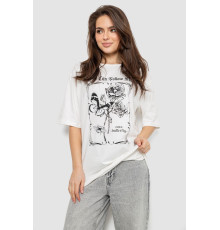 Футболка жіноча з принтом, колір молочний, 244R2009