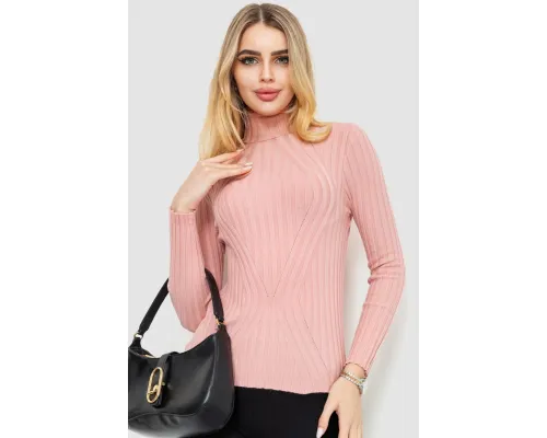 Гольф жіночий однотонний, колір пудровий, 204R181