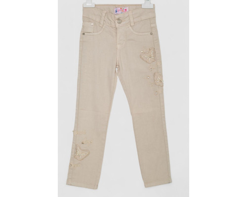 Джинси для дівчаток, колір бежевий, 247R10038