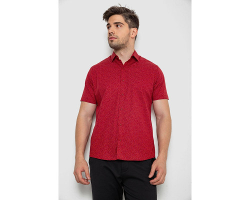 Рубашка мужская с принтом, цвет красный, 214R7339-1