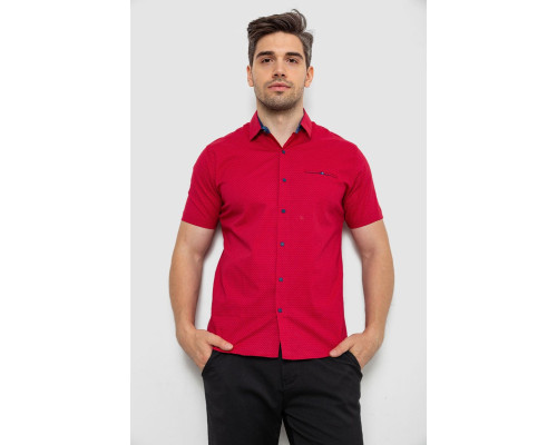 Сорочка чоловіча з принтом, колір червоний, 214R7143-1