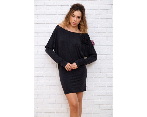 Вовняна приталена сукня, темно-сірого кольору, 167R147-1