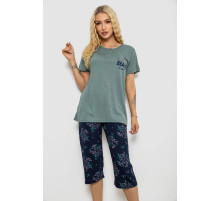 Пижама женская с принтом, цвет оливковый, 243R10302
