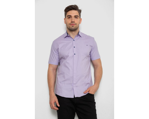 Рубашка мужская однотонная, цвет сиреневый, 214R7117