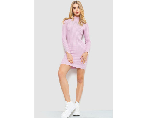 Сукня в'язана в рубчик, колір світло-рожевий, 204R173