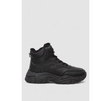 Кросівки жіночі зимові на хутрі, колір чорний, 248RDM07