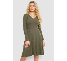 Платье трикотажное с оборкой, цвет хаки, 230R0113