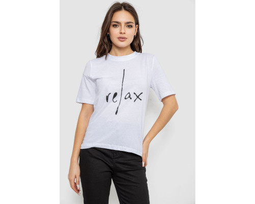 Футболка женская с принтом, цвет белый, 241R1836