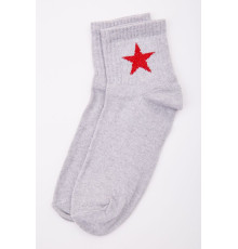 Жіночі шкарпетки, світло-сірого кольору з принтом, 167R404