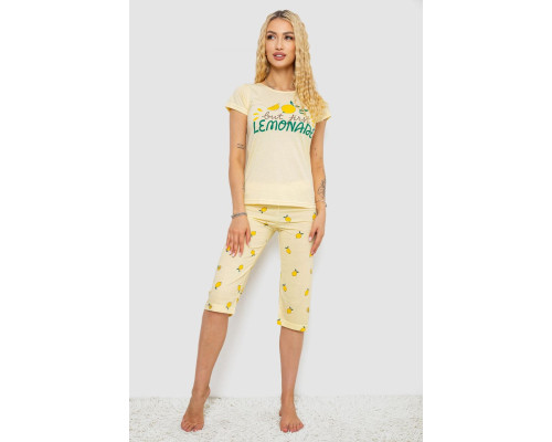 Пижама женская с принтом, цвет желтый, 243R7052