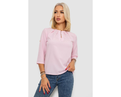 Блуза однотонна, колір рожевий, 230R1121-1