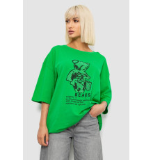 Футболка жіноча з принтом, колір зелений, 244R2029-5 Футболка жіноча з принтом, колір зелений, 244R2029-5