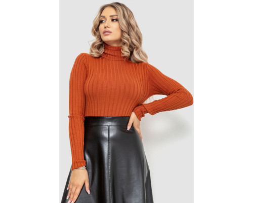 Гольф жіночий однотонний, колір теракотовий, 204R043