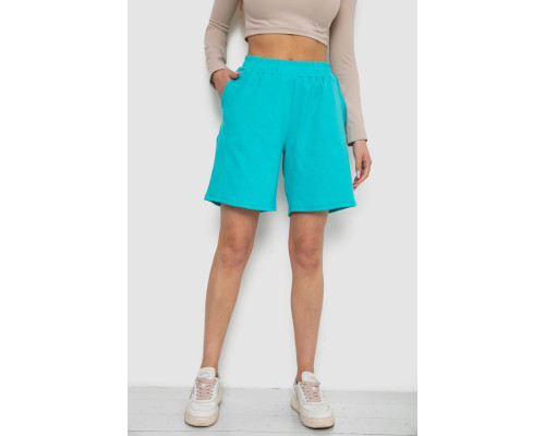Шорти жіночі в рубчик, колір бірюзовий, 238R110