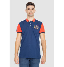 Поло мужское с принтом, цвет синий, 247R317