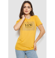 Футболка женская с принтом, цвет желтый, 244R507