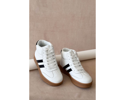 Кроссовки женские демисезонные, цвет бело-черный, 248RSD20-7