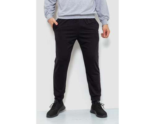 Спортивные штаны мужские двухнитка, цвет черный, 241R8005