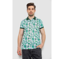 Поло мужское с принтом, цвет зелено-молочный, 247R311