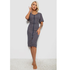 Халат жіночий на блискавці з принтом, колір синій, 257R1030-6