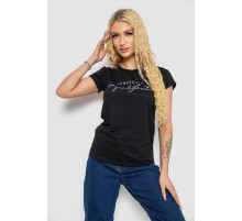 Футболка жіноча з принтом, колір чорний, 244R2208-1