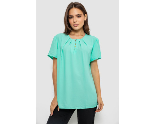 Блуза однотонная, цвет мятный, 230R112-15